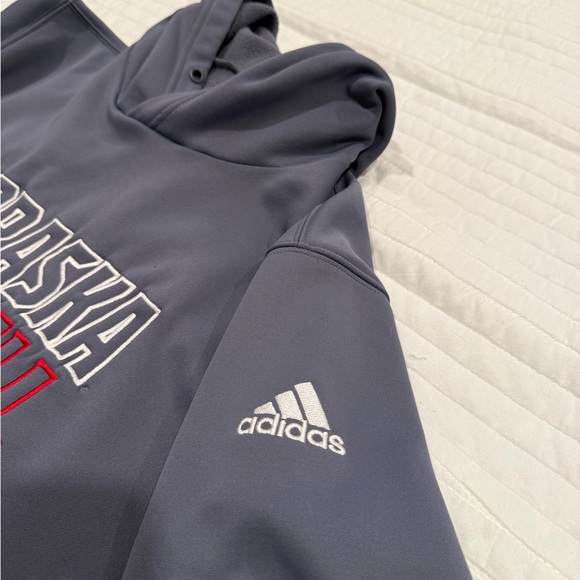 adidas Nebraska Football Men's Hoodie - Dark Gray - Picture 6 of 6